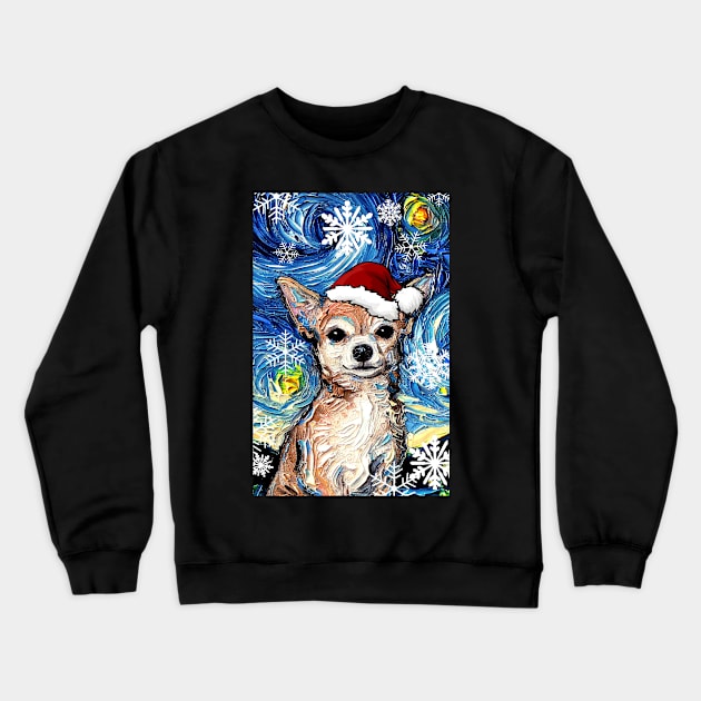 Chihuahua Santa Crewneck Sweatshirt by sagittariusgallery